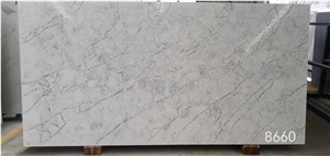 New Design Of Marble Look Grey Color Quartz Slabs
