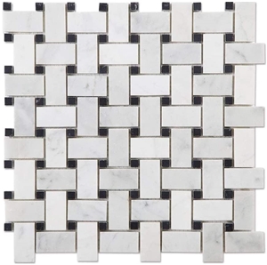White Black Marble Mosaic Design and Tile,For Bathroom