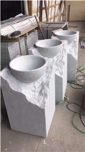  Carrara white marble sink countertop