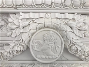 White marble column carving