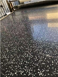 Black color terrazzo slab floor tile