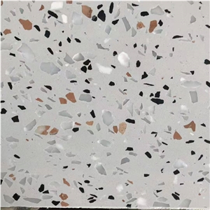 Terrazzo white cement slab wall tile