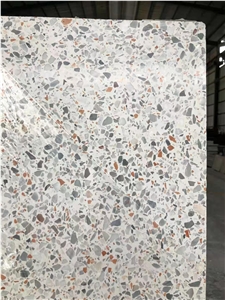 White Terrazzo floor tile cement  wall cladding