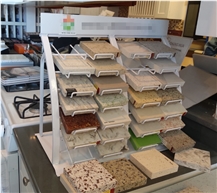 Metal Granite, Marble and Sample Display Rack for Countertop
