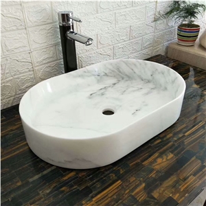 Snow White Marble Washbasin and Sinks