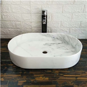Snow White Marble Washbasin and Sinks