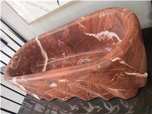 China Fendi red Marble Polished Stone Bathtub