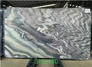 Italy Landscape Purple Marble Polished Bathroom Countertops