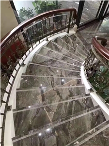Italy Venice Brown Marble Polished Stair Treads & Steps