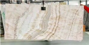 Wood Grain White Onyx Polished Wall Slabs & Tiles Floor