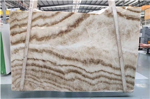 Wood Grain White Onyx Polished Wall Slabs & Tiles Floor