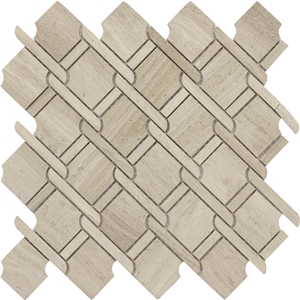 Wooden White Marble Mosaic Tiles backsplash hexagon Tiles