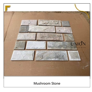 Cheap Rusty Beige Natural Mushroom Stone Slate Wall Cladding