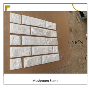 Semi White Quartzite Mushroom Stone For Wall Decoration