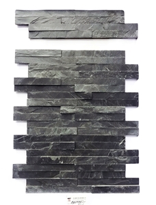 Black Slate Mini Panel Cultured Stone, Thin Stone Veneer