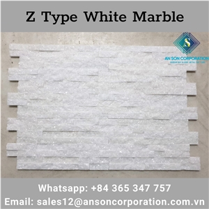 Big Promotion For Z Type White Marble Wall Panel 