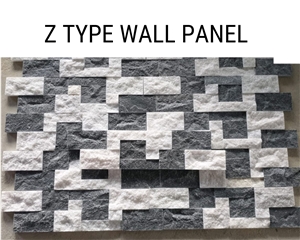 Black And White Marble Combination Z Type Wall Panel