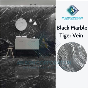 Black Marble Tiger Vein For Flooring & Wall Cladding