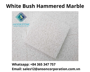 Bush Hammered White Marble Tiles For Floor 