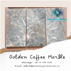  Golden Cafe Marble Can Be Processed Into Polished, Sawn Cut