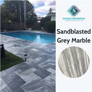 Great Sale Great Discount For Sandblasted Grey Marble Tiles 