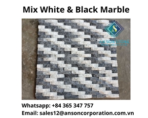 Hot Deal 10% Mix White & Black Marble For Wall Cladding