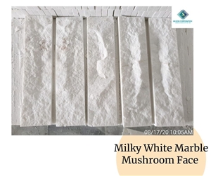 Milky White Marble Mushroom Face - Hot Sale 