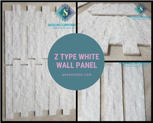 Vietnam Crystal White Marble Wall Panel Z Type