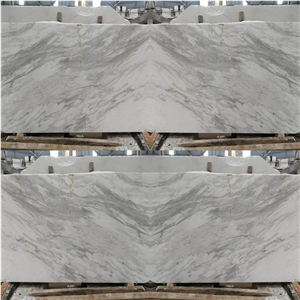 Bookmatch White Marble Slabs For Indoor Flooring Walling