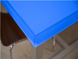 Blue Acrylic Sheet Reception Desk Counter Acrylic Sheet