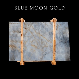 Light Blue Gold Wavy Marble Slab - Blue Gold Marble Tile