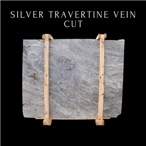 Silver Travertine Vein Cut - Grey Travertine