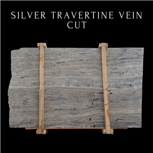 Silver Travertine Vein Cut - Mixed Light Silver Travertine