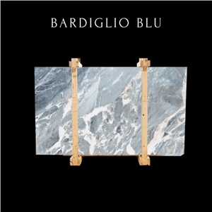 Wavy Blue Marble Slab - Blue White Mixed Marble Tile
