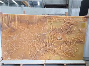 Agate Jade Gold Onyx Wall Tile Slab  In China Stone Market
