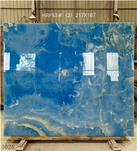 Argentina Azur Onice Slab Blue Onyx In China Stone Market