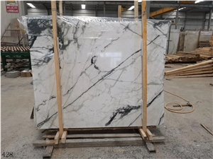 China Hubei Clivia White Marble Slab Tile For Countertop Use