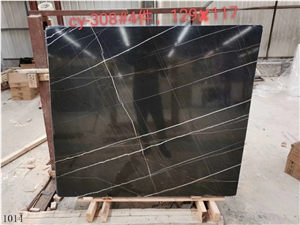 China Laurent Black Gold Marble Slab Wall Floor Tiles 