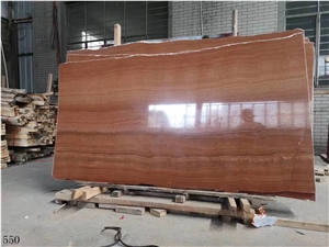 China Red Wooden Marble Jade Grain Slab For Countertop Use
