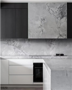 Italy Armani Grey Calacatta Statuario Marble For Vanity Use