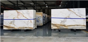 Italy Calacatta Gold Marble Marmo Slab In China Stone Market