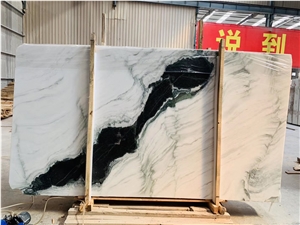 Panda White Paintings Marble Slab Tile In China Stone Market