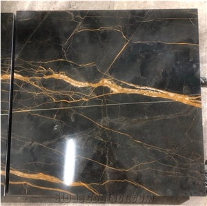 Italy Port Laurent Black And Gold Marble For Interior