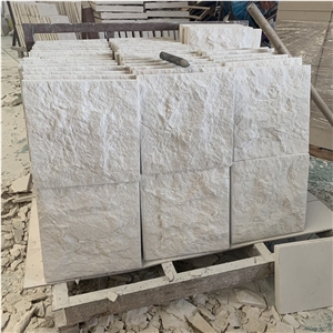 Split Wall Stone White Limestone Split Outdoor Wall Cladding