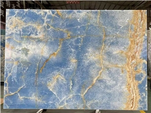 Blue Onyx Stone Wall Panels For Home Decoration
