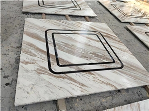 Waterjet Jazz White Marble For Elevator Floor Tiles