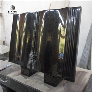 2021 China Factory Black Granite Open Book Shape Tombstones