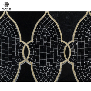 Irregular Shape Marble Metal Mosaic Tiles Stone For Kitchen