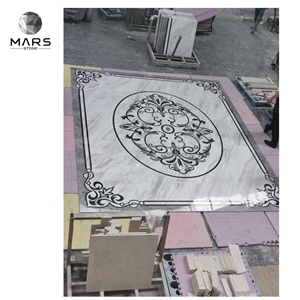 Mansion Waterjet Medallion 3D Inlay For Flooring Design