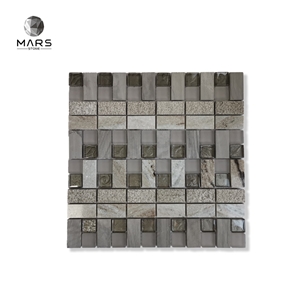 Marble Stone And Glass Mosaic Tile For Border Bathroom Floor